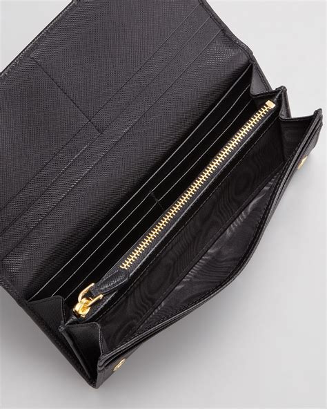 prada saffiano triangle flap wallet|Black Saffiano Leather Wallet .